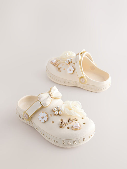 Baker by Ted Baker Ivory Bow Charm Clog Sandals image 1