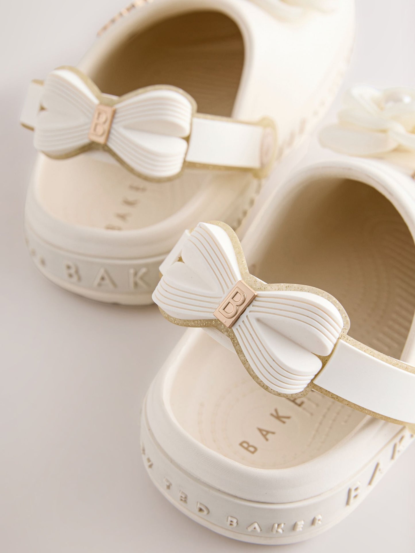 Baker by Ted Baker Ivory Bow Charm Clog Sandals image 3