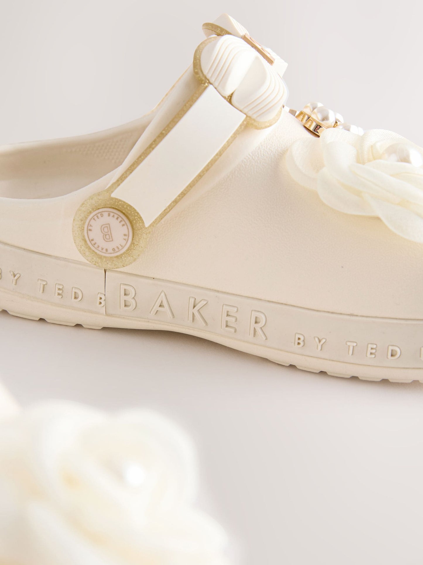 Baker by Ted Baker Ivory Bow Charm Clog Sandals image 4