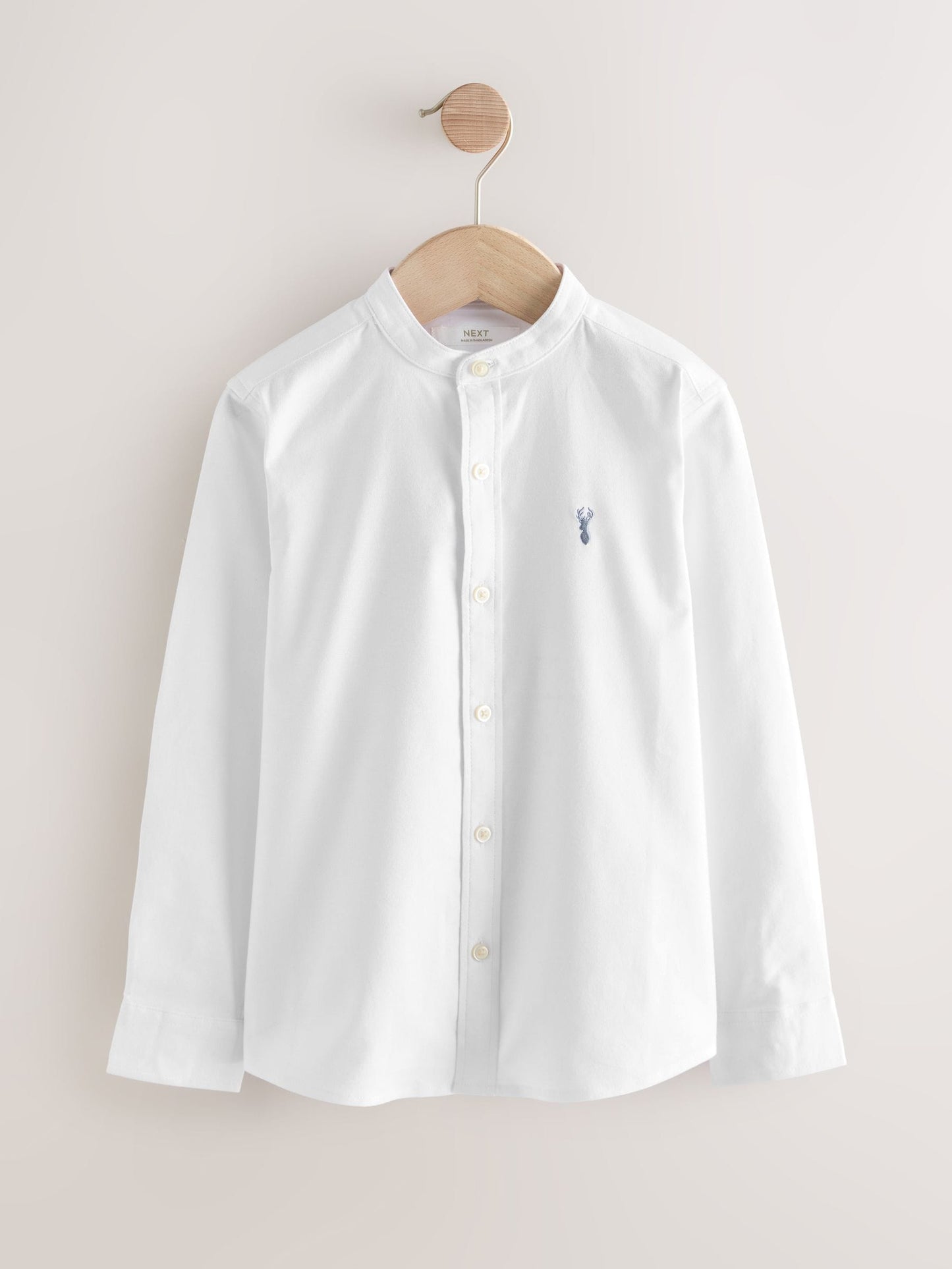 Dsiney Kidz - White Long Sleeve Grandad Collar Oxford Shirt (3-16yrs) image 2