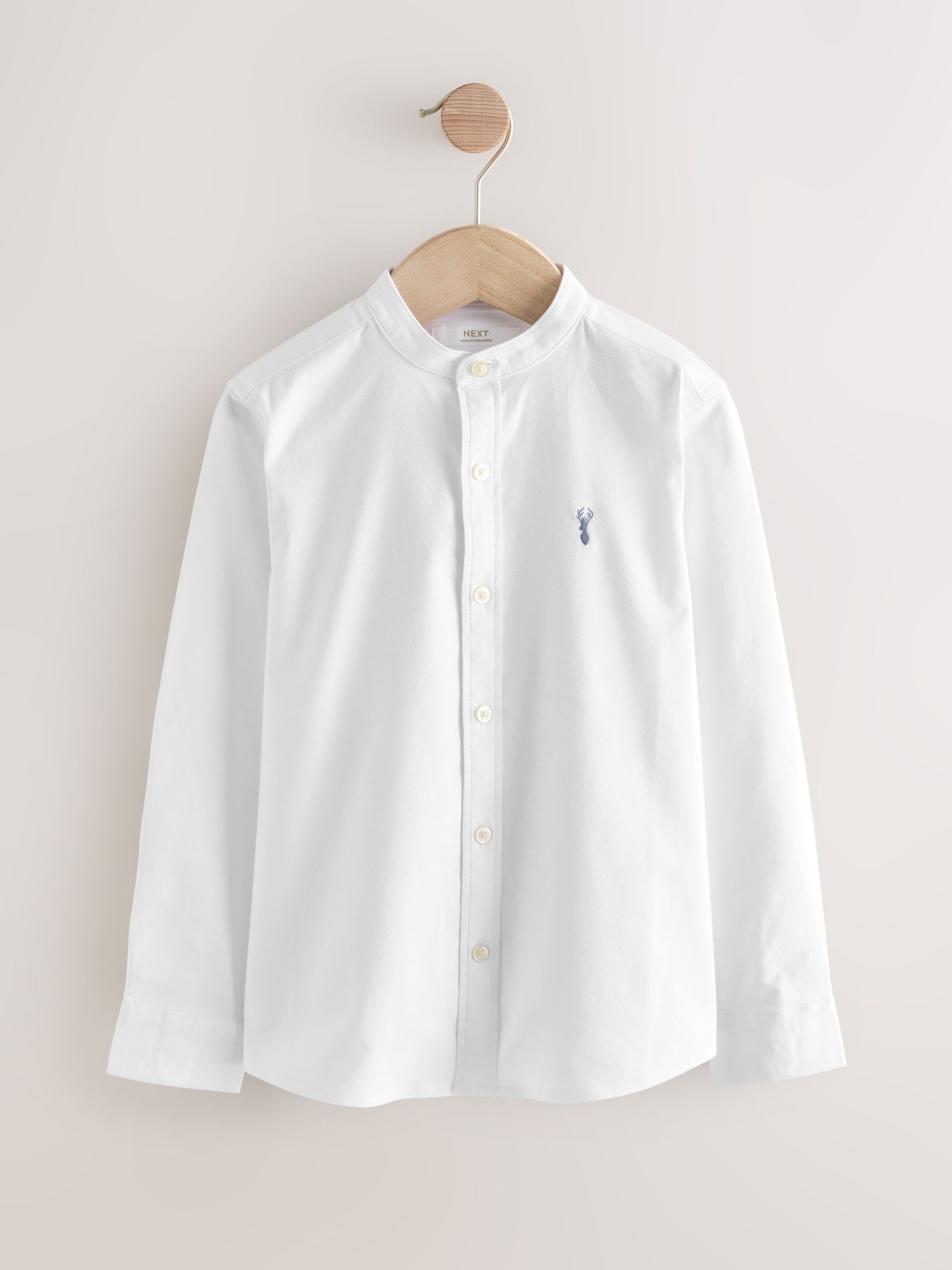 Dsiney Kidz - White Long Sleeve Grandad Collar Oxford Shirt (3-16yrs) image 2