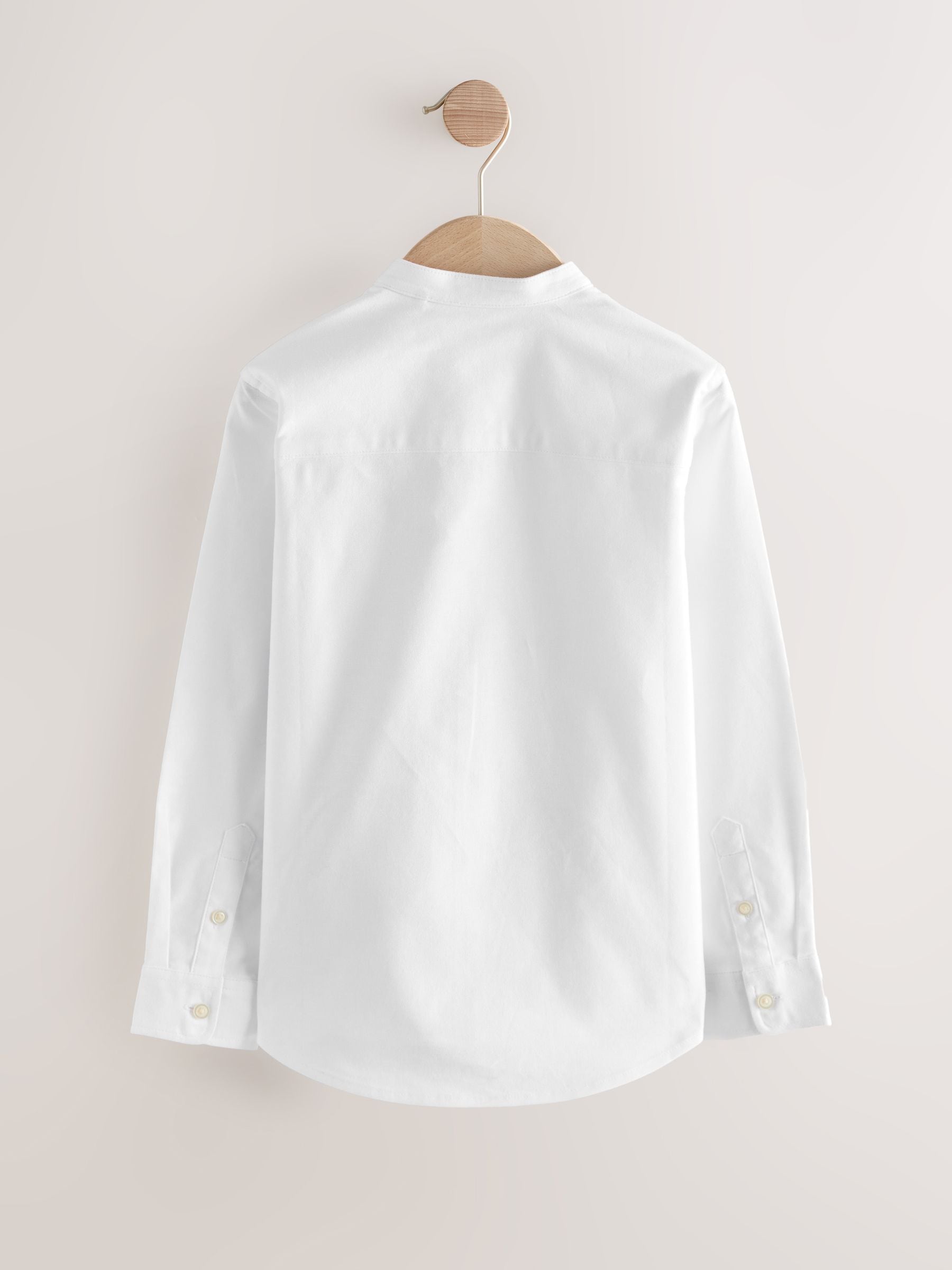 Dsiney Kidz - White Long Sleeve Grandad Collar Oxford Shirt (3-16yrs) image 3