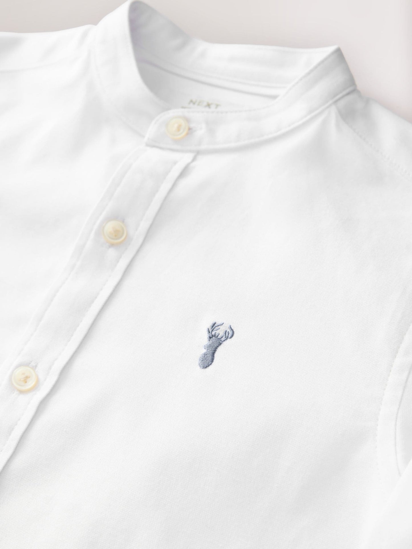 Dsiney Kidz - White Long Sleeve Grandad Collar Oxford Shirt (3-16yrs) image 4