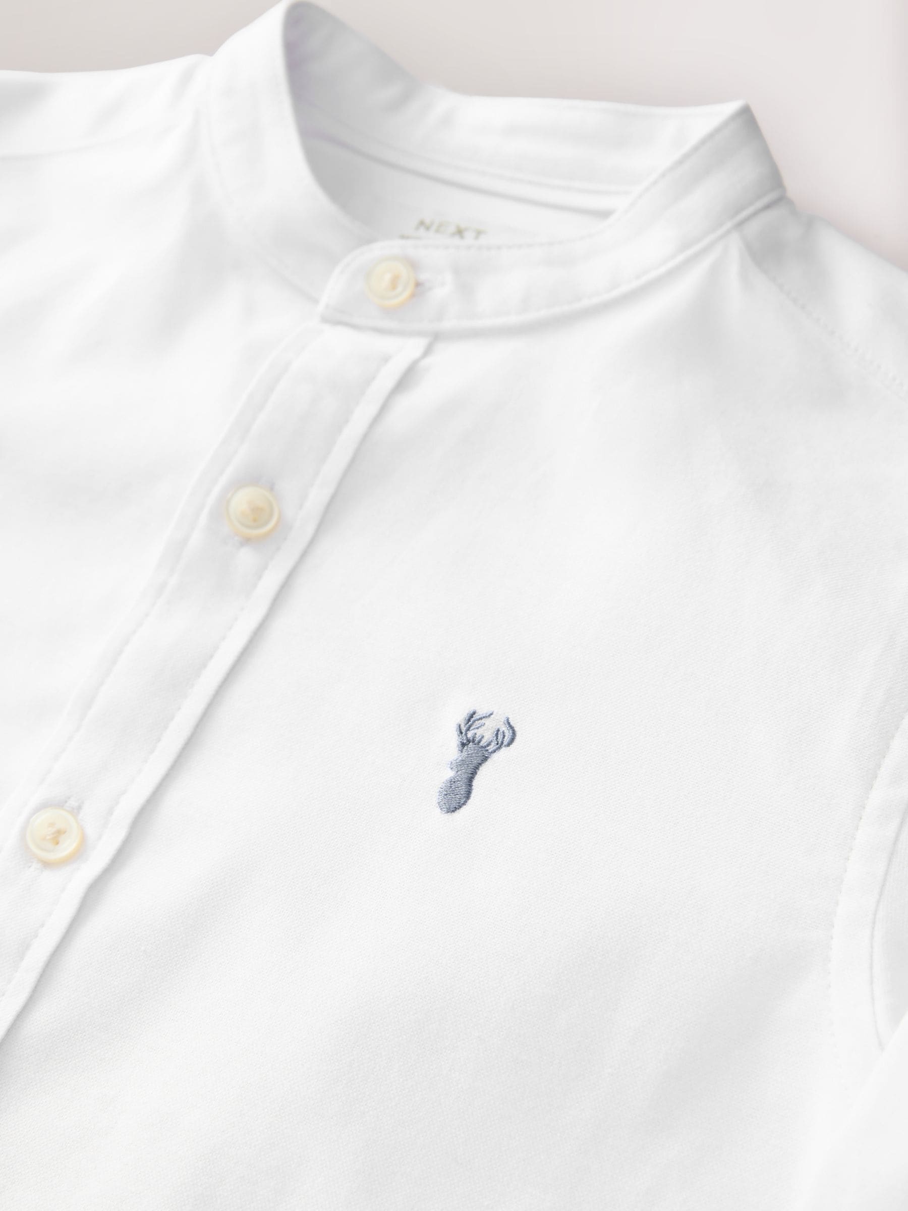 Dsiney Kidz - White Long Sleeve Grandad Collar Oxford Shirt (3-16yrs) image 4