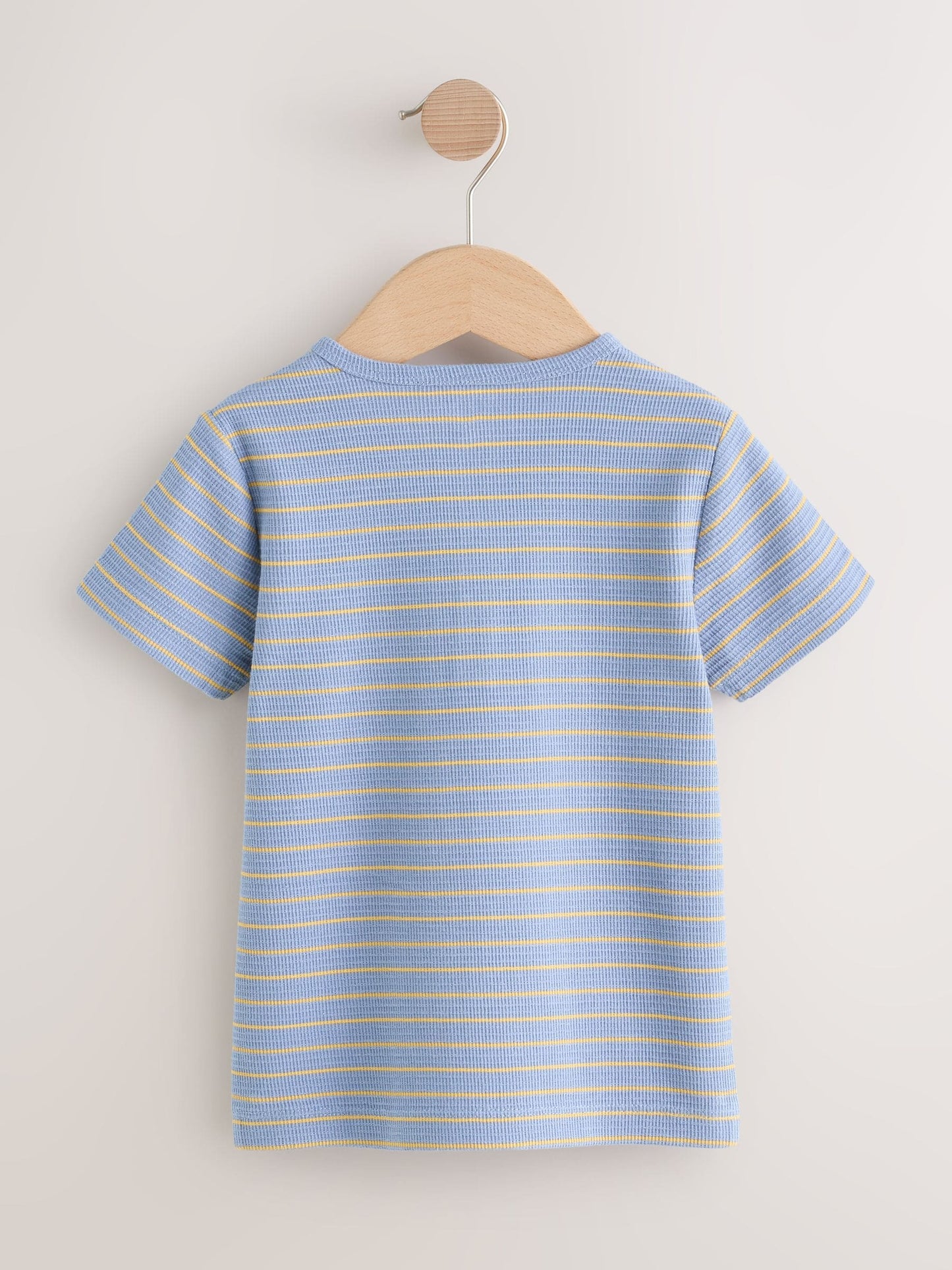 Blue/Yellow Stripe Short Sleeve Henley Neck T-Shirt (3mths-7yrs) image 3