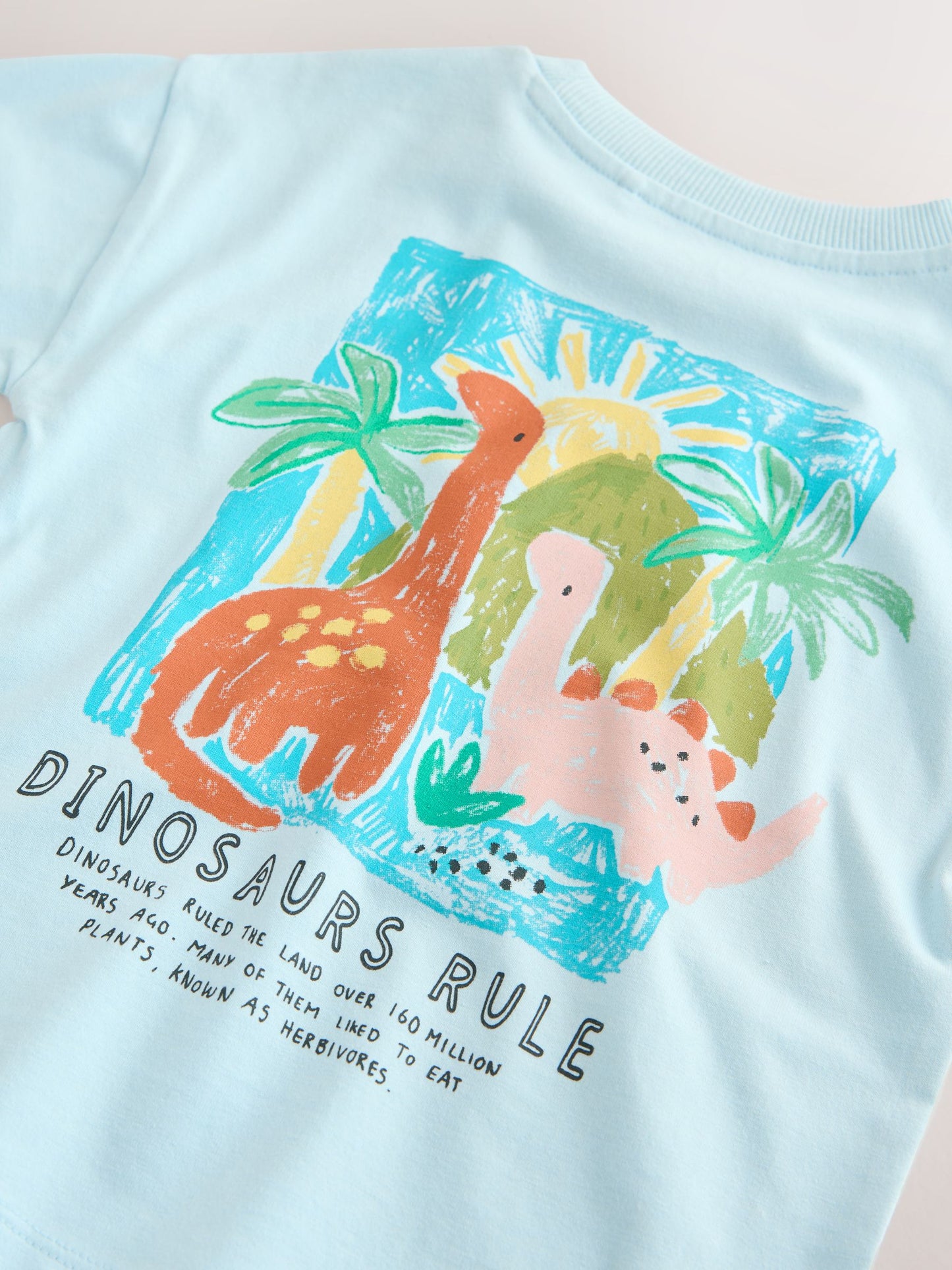 Blue Dinosaur Short Sleeve Back Print T-Shirt (3mths-7yrs) image 4
