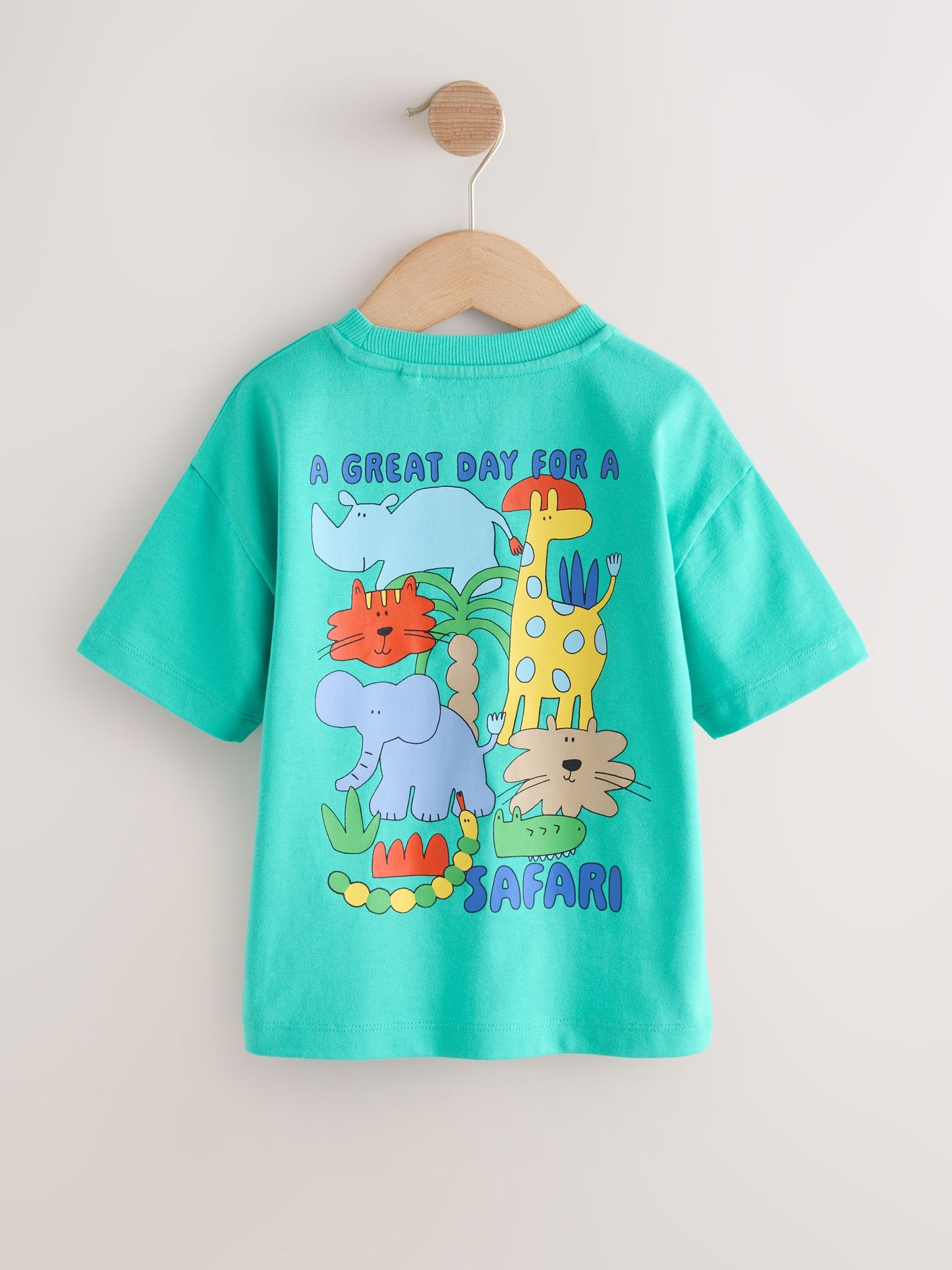 Aqua Blue Animal Short Sleeve Back Print T-Shirt (3mths-7yrs) image 5