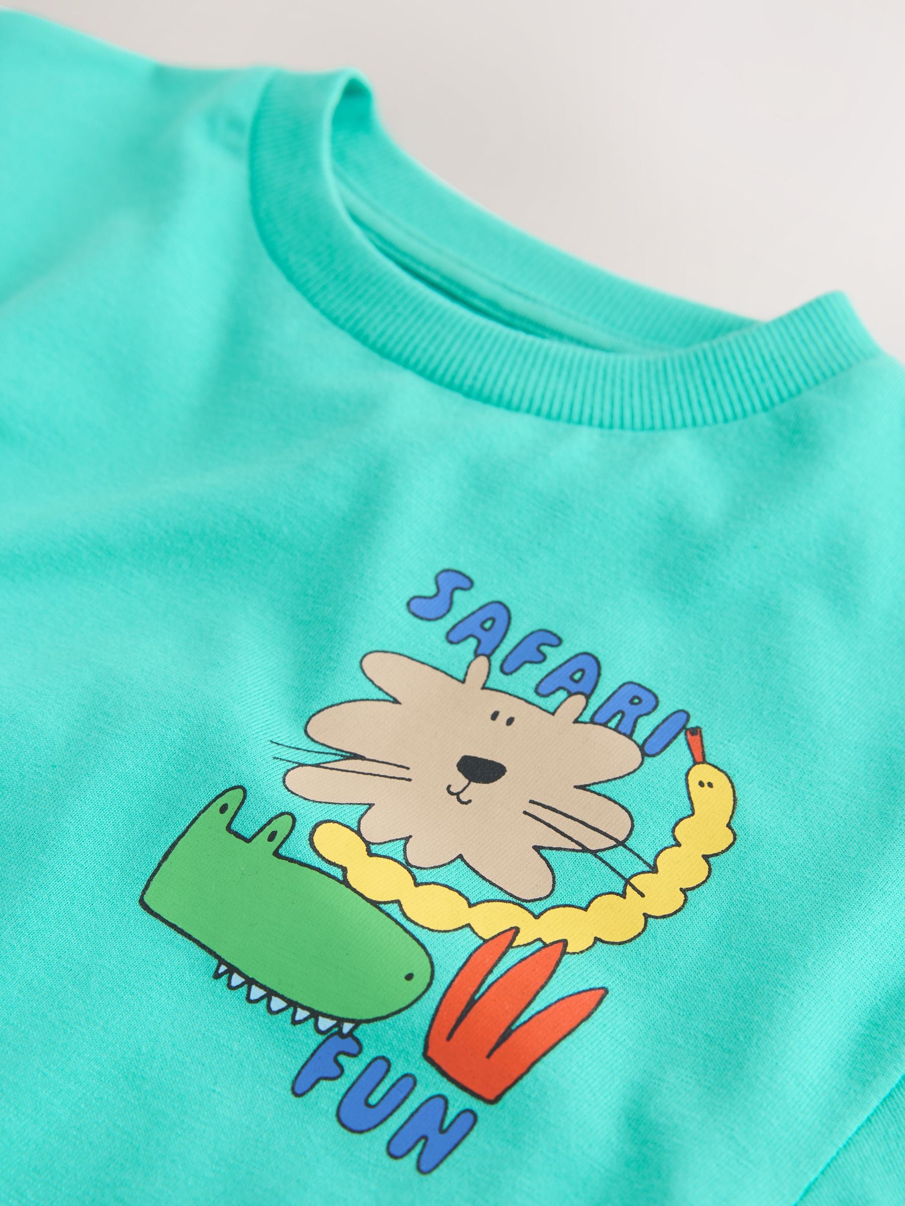 Aqua Blue Animal Short Sleeve Back Print T-Shirt (3mths-7yrs) image 8