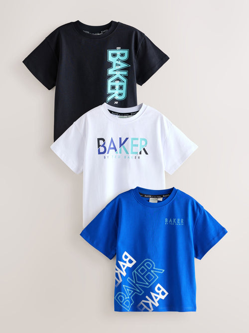 Dsiney Kidz - Baker by Ted Baker White/Black/Blue Baker by Ted Baker 3 Pack T-Shirts image 1
