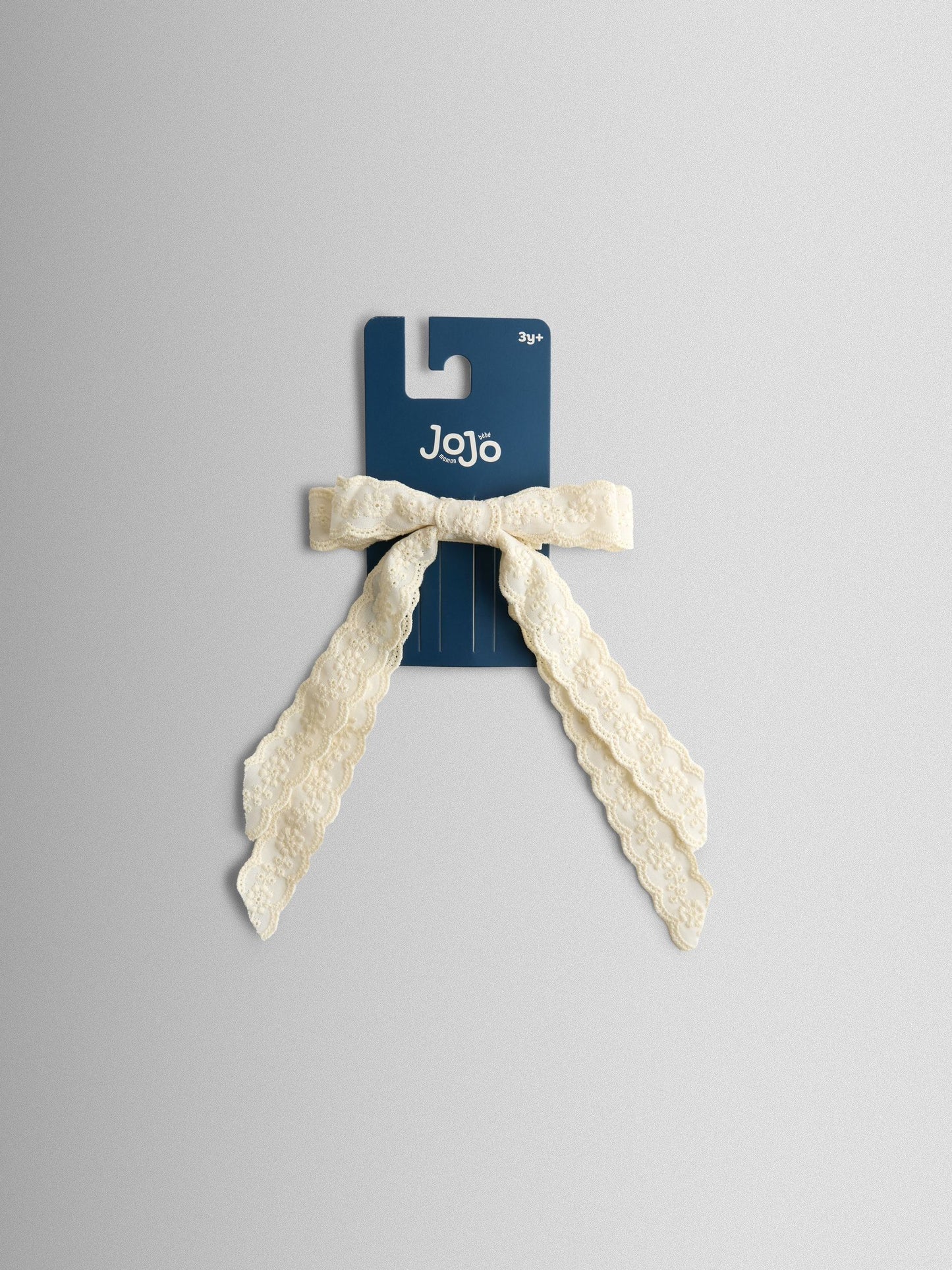 JoJo Maman Bébé Cream Crochet Bow Clip image 1