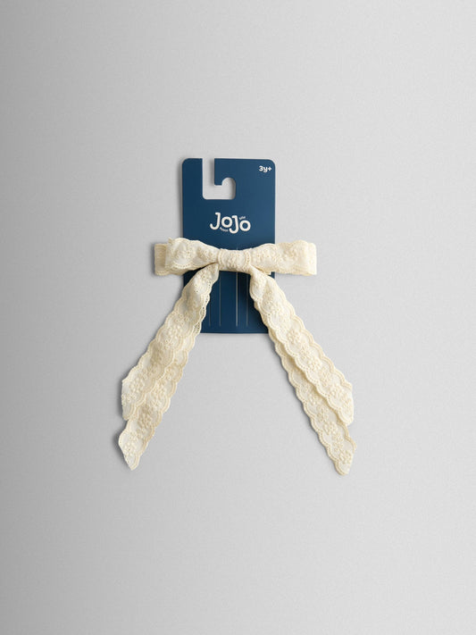 JoJo Maman Bébé Cream Crochet Bow Clip image 1