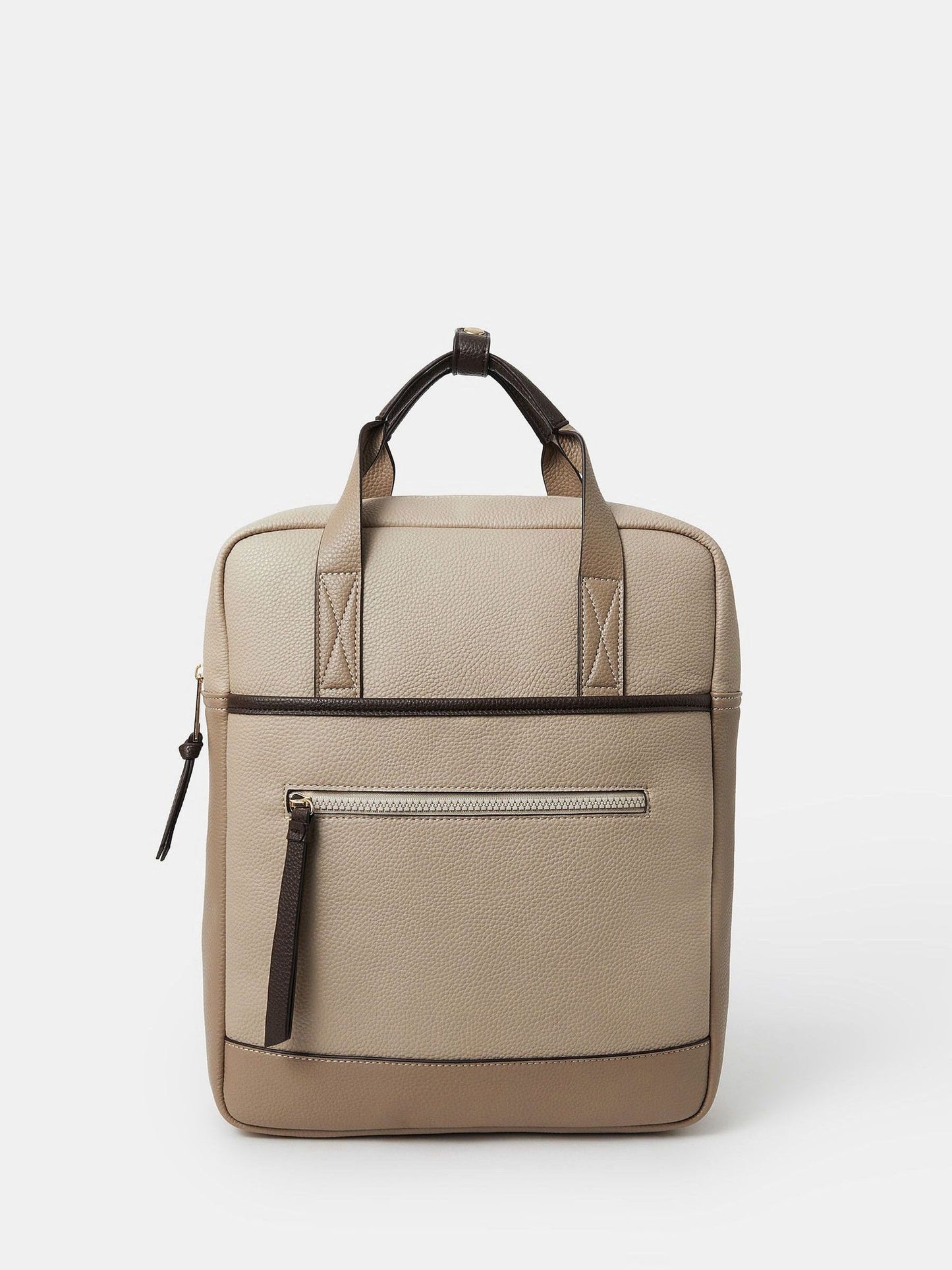Accessorize Brown Pocket Top Handle Backpack image 1