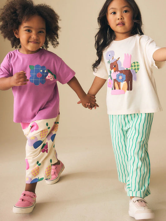 Purple/Green Top & Trousers Set 2 Pack (3mths-7yrs)