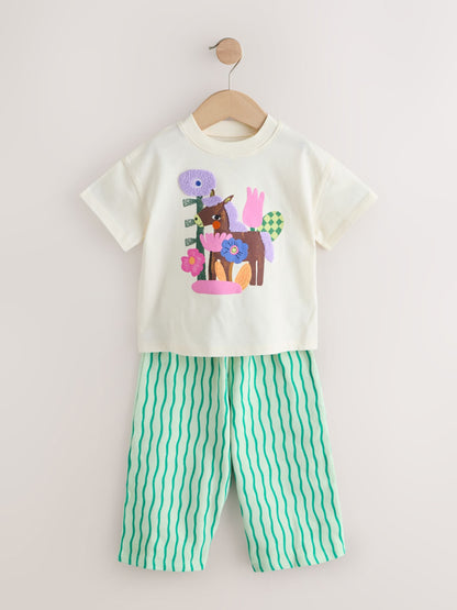Purple/Green Top & Trousers Set 2 Pack (3mths-7yrs) image 10