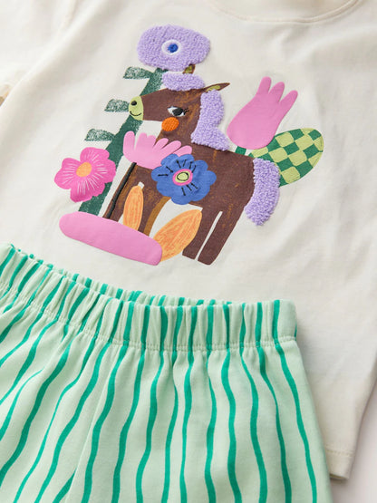 Purple/Green Top & Trousers Set 2 Pack (3mths-7yrs)