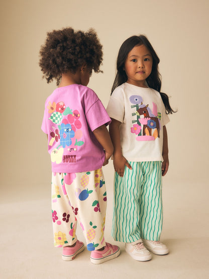 Purple/Green Top & Trousers Set 2 Pack (3mths-7yrs) image 4