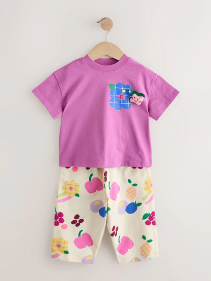 Purple/Green Top & Trousers Set 2 Pack (3mths-7yrs)