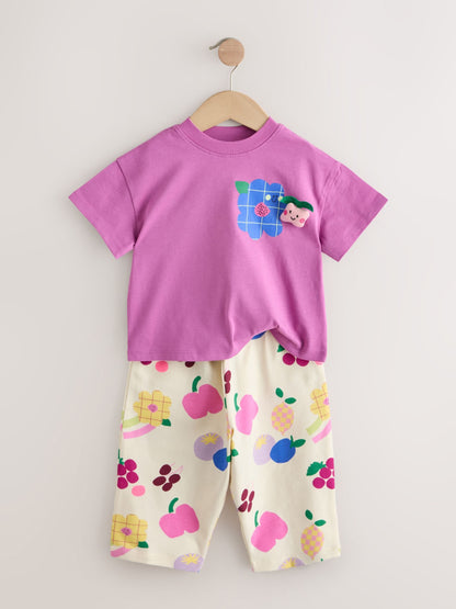 Purple/Green Top & Trousers Set 2 Pack (3mths-7yrs) image 8