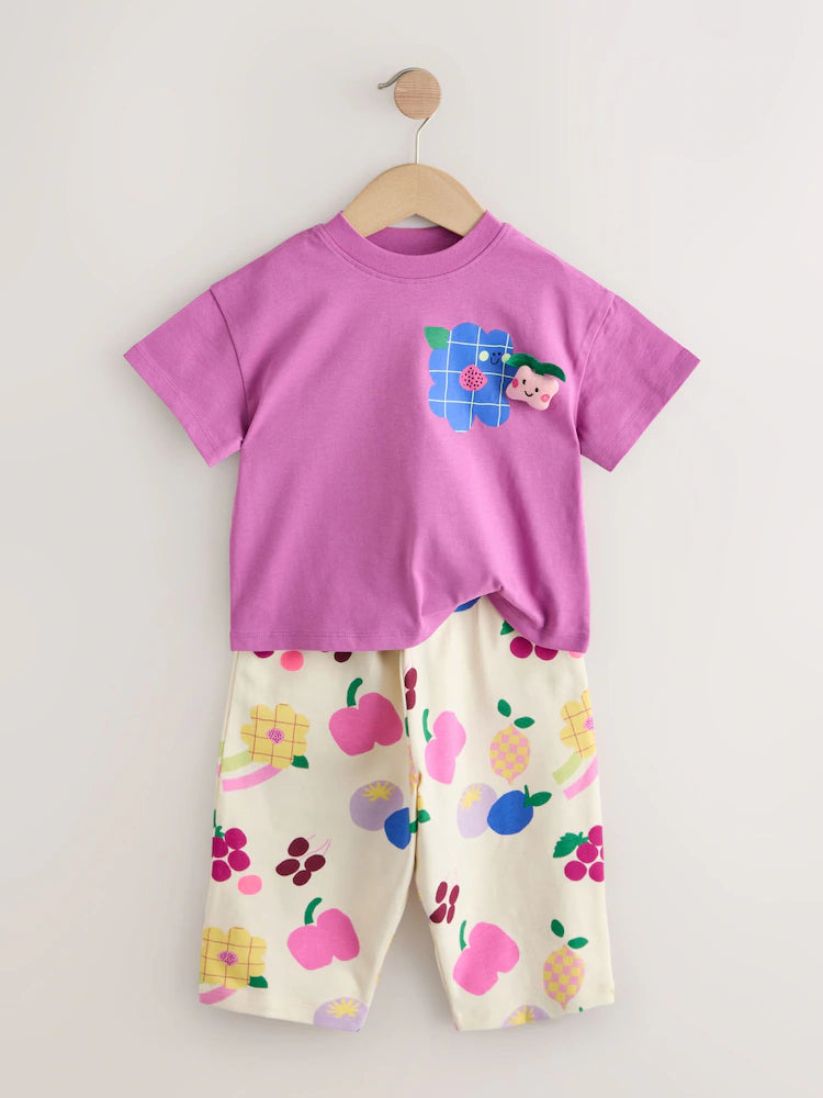 Purple/Green Top & Trousers Set 2 Pack (3mths-7yrs)