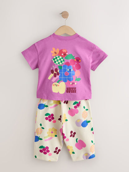 Purple/Green Top & Trousers Set 2 Pack (3mths-7yrs) image 9