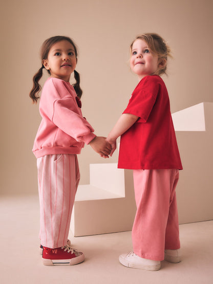 Pink Hearts Top & Trousers Set 2 Pack (3mths-7yrs) image 2