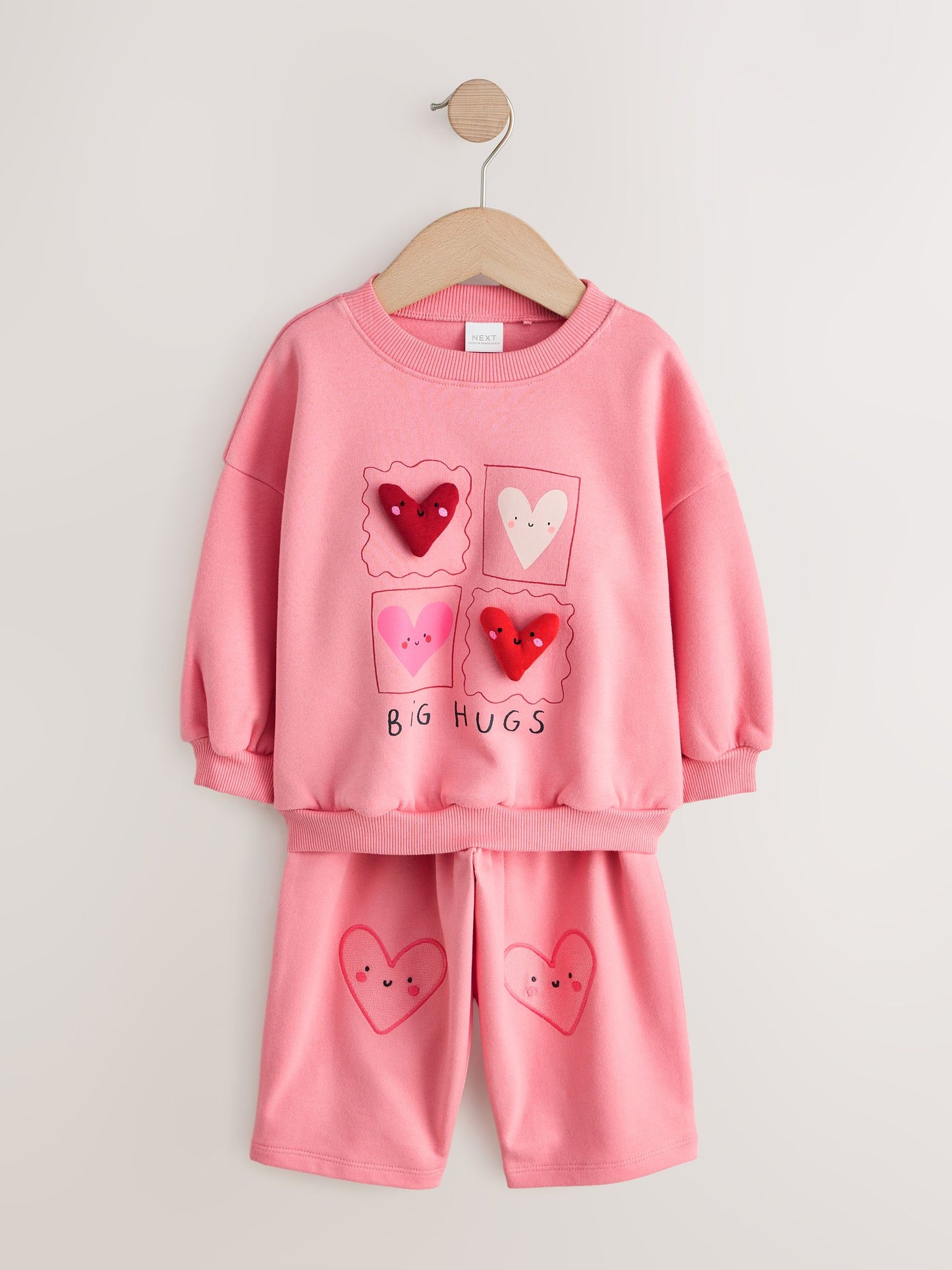 Pink Hearts Top & Trousers Set 2 Pack (3mths-7yrs) image 9