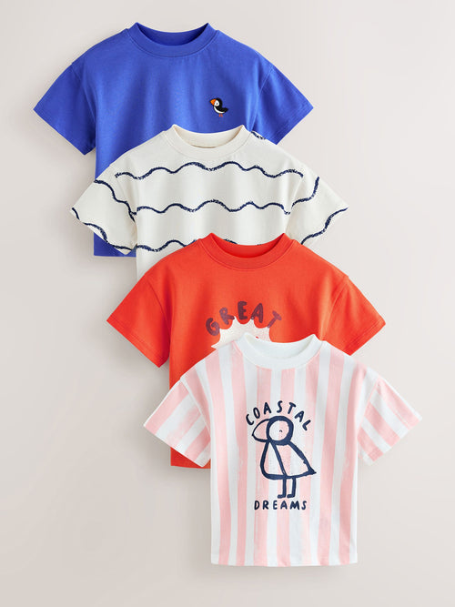Blue/Pink T-Shirts 4 Pack (3mths-7yrs) image 1