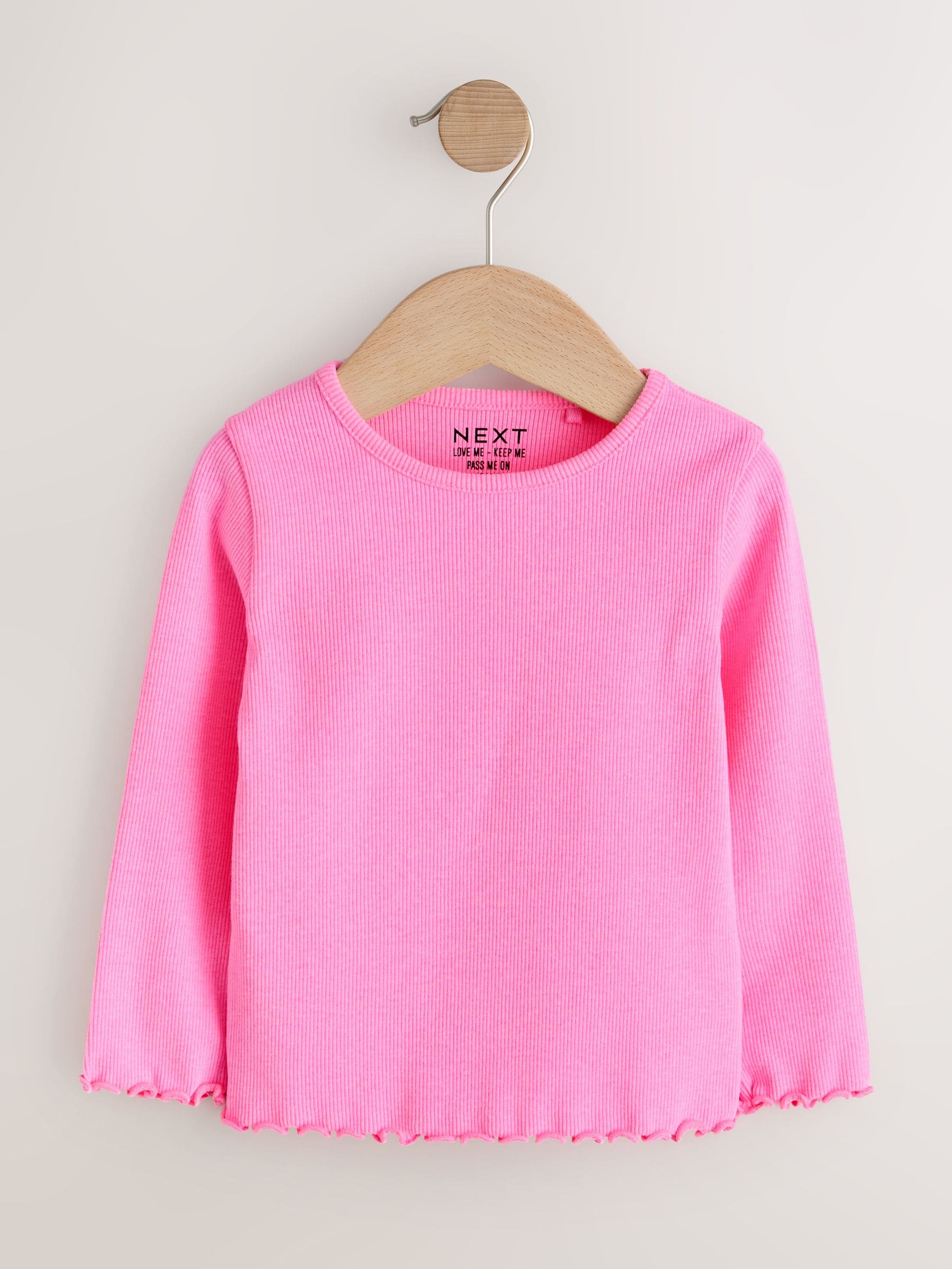 Dsiney Kidz - Pastel Rainbow Long Sleeve Ribbed Tops 5 Pack (3mths-7yrs) image 5