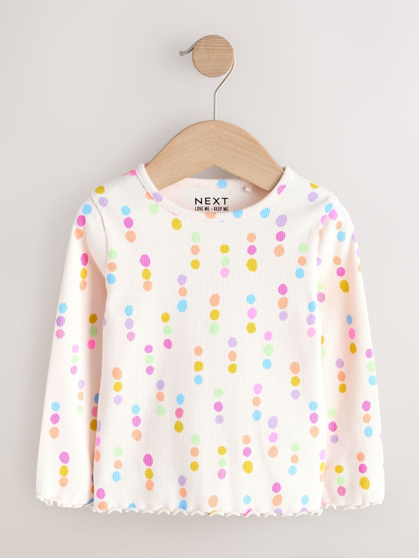 Dsiney Kidz - Pastel Rainbow Long Sleeve Ribbed Tops 5 Pack (3mths-7yrs) image 6