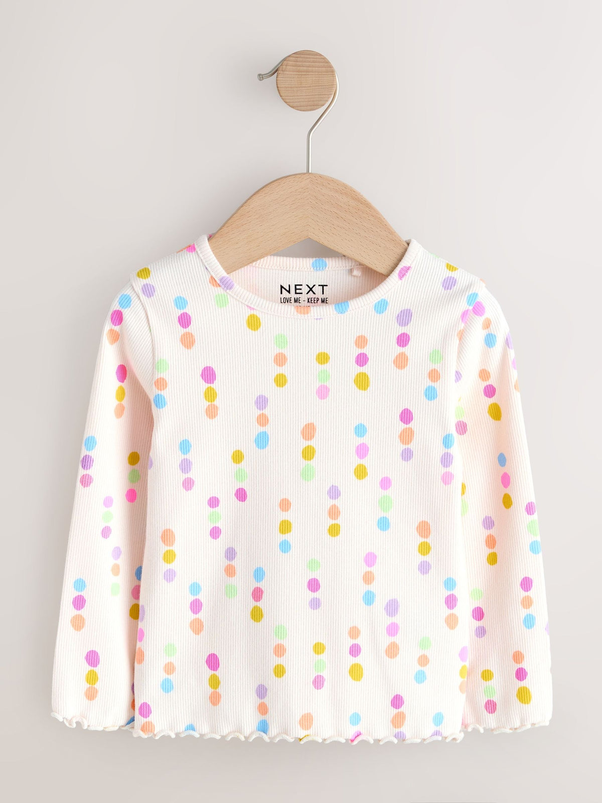 Dsiney Kidz - Pastel Rainbow Long Sleeve Ribbed Tops 5 Pack (3mths-7yrs) image 6