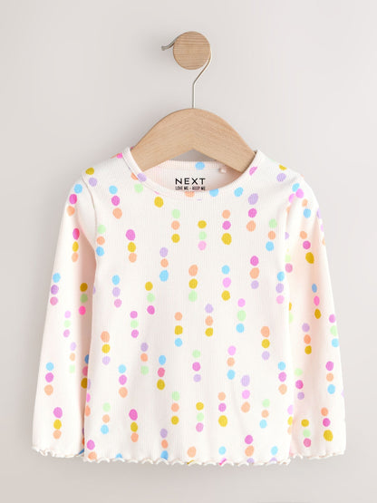 Dsiney Kidz - Pastel Rainbow Long Sleeve Ribbed Tops 5 Pack (3mths-7yrs) image 6