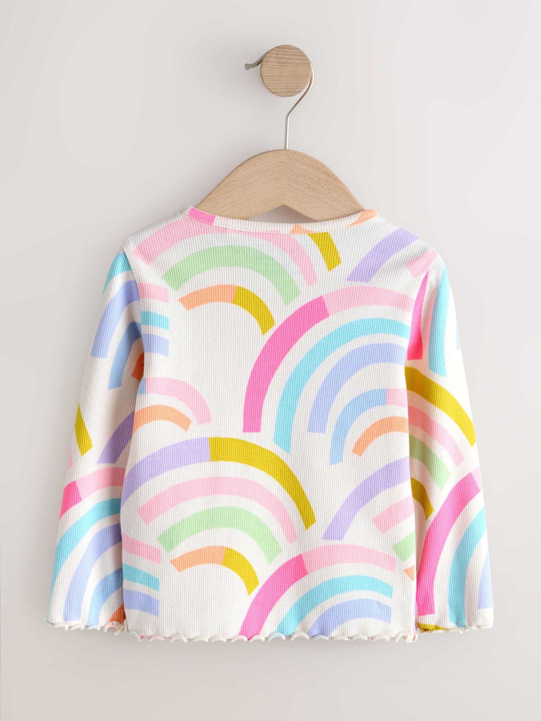 Dsiney Kidz - Pastel Rainbow Long Sleeve Ribbed Tops 5 Pack (3mths-7yrs) image 7