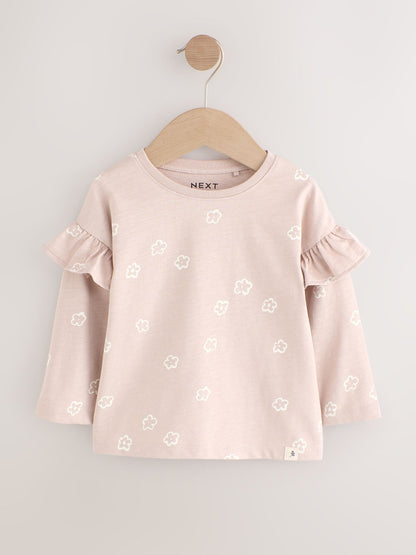 Dsiney Kidz - Neutral/Blue Long Sleeve T Shirts 4 Pack (3mths-7yrs) image 3