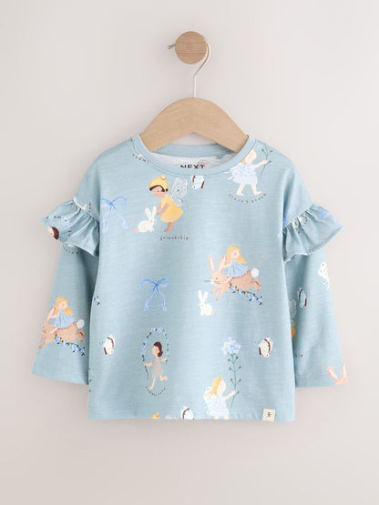 Dsiney Kidz - Neutral/Blue Long Sleeve T Shirts 4 Pack (3mths-7yrs) image 4