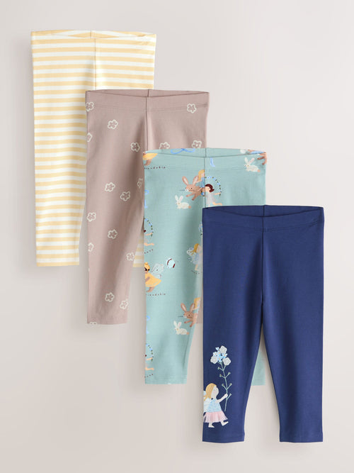 Neutral/Blue Leggings 4 Pack (3mths-7yrs) image 1