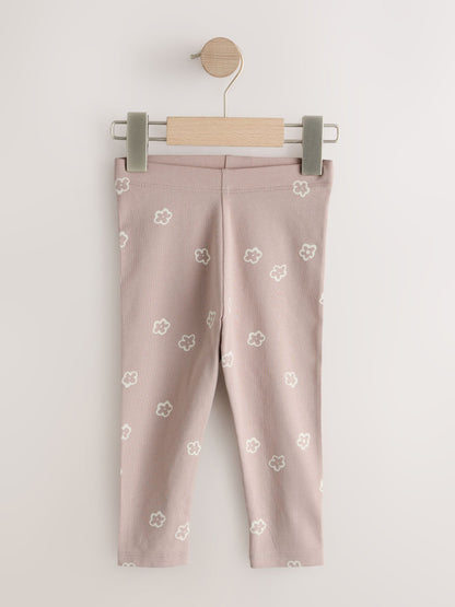 Neutral/Blue Leggings 4 Pack (3mths-7yrs) image 4