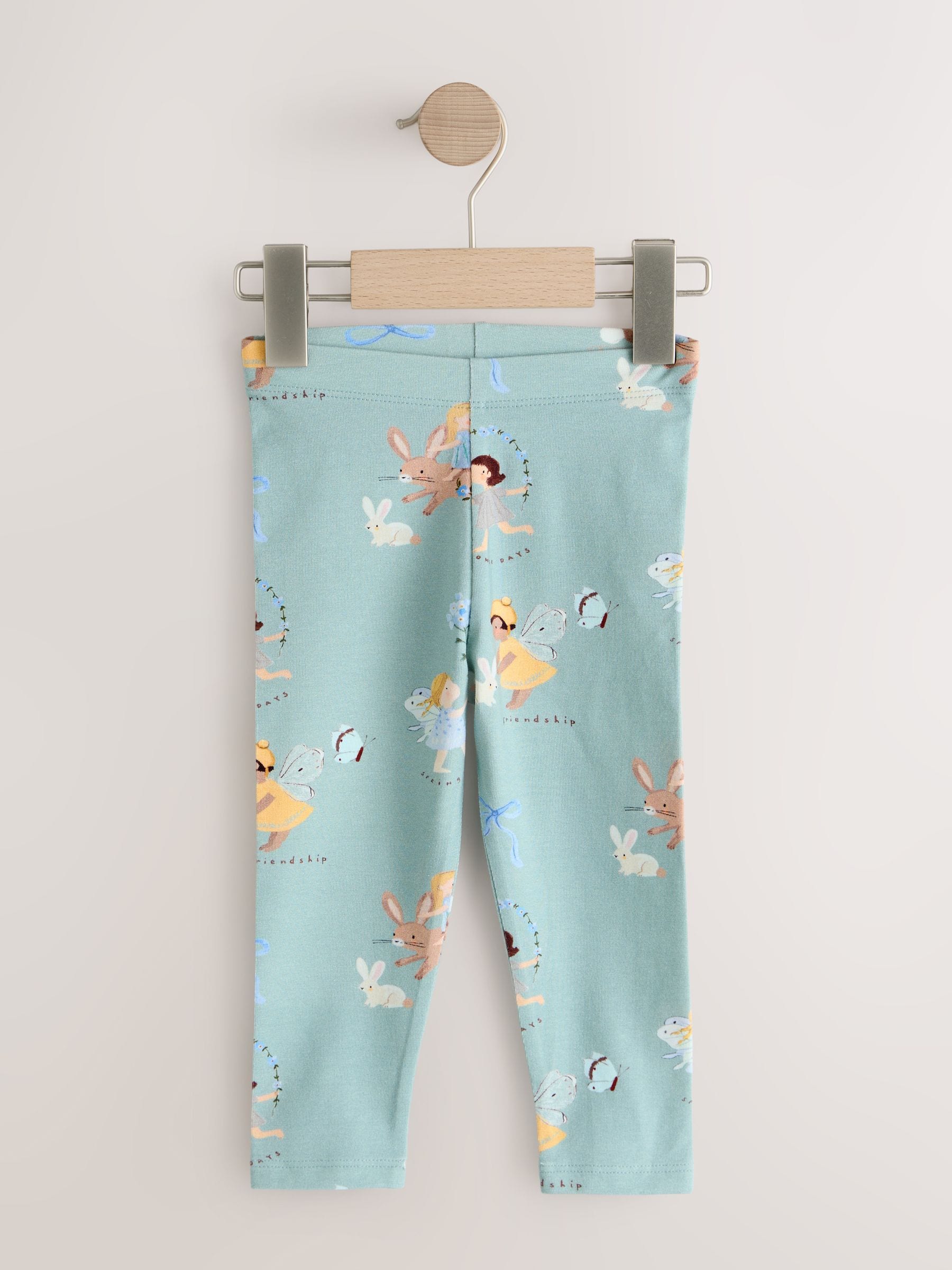 Neutral/Blue Leggings 4 Pack (3mths-7yrs) image 6