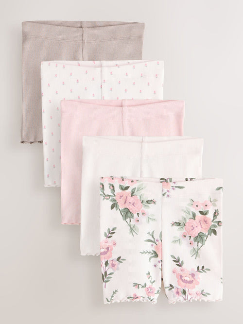 Pink Cycle Shorts 5 Pack (3mths-7yrs) image 1