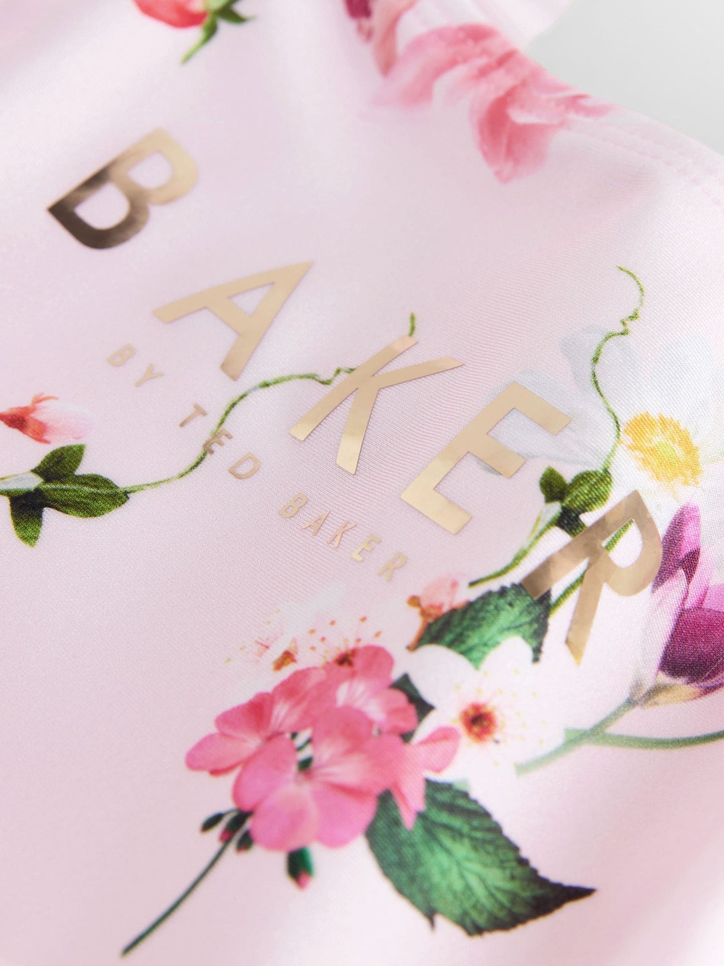 Baker by Ted Baker Pink Floral Frill Peplum Swimsuit image 4
