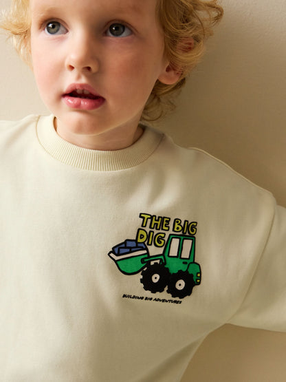 Dsiney Kidz - Buttermilk Yellow Digger Back Printed Crew Neck Sweat Top (3mths-7yrs) image 3