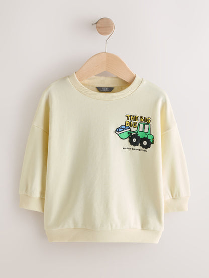 Dsiney Kidz - Buttermilk Yellow Digger Back Printed Crew Neck Sweat Top (3mths-7yrs) image 4