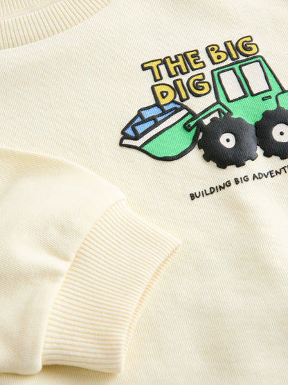 Dsiney Kidz - Buttermilk Yellow Digger Back Printed Crew Neck Sweat Top (3mths-7yrs) image 7