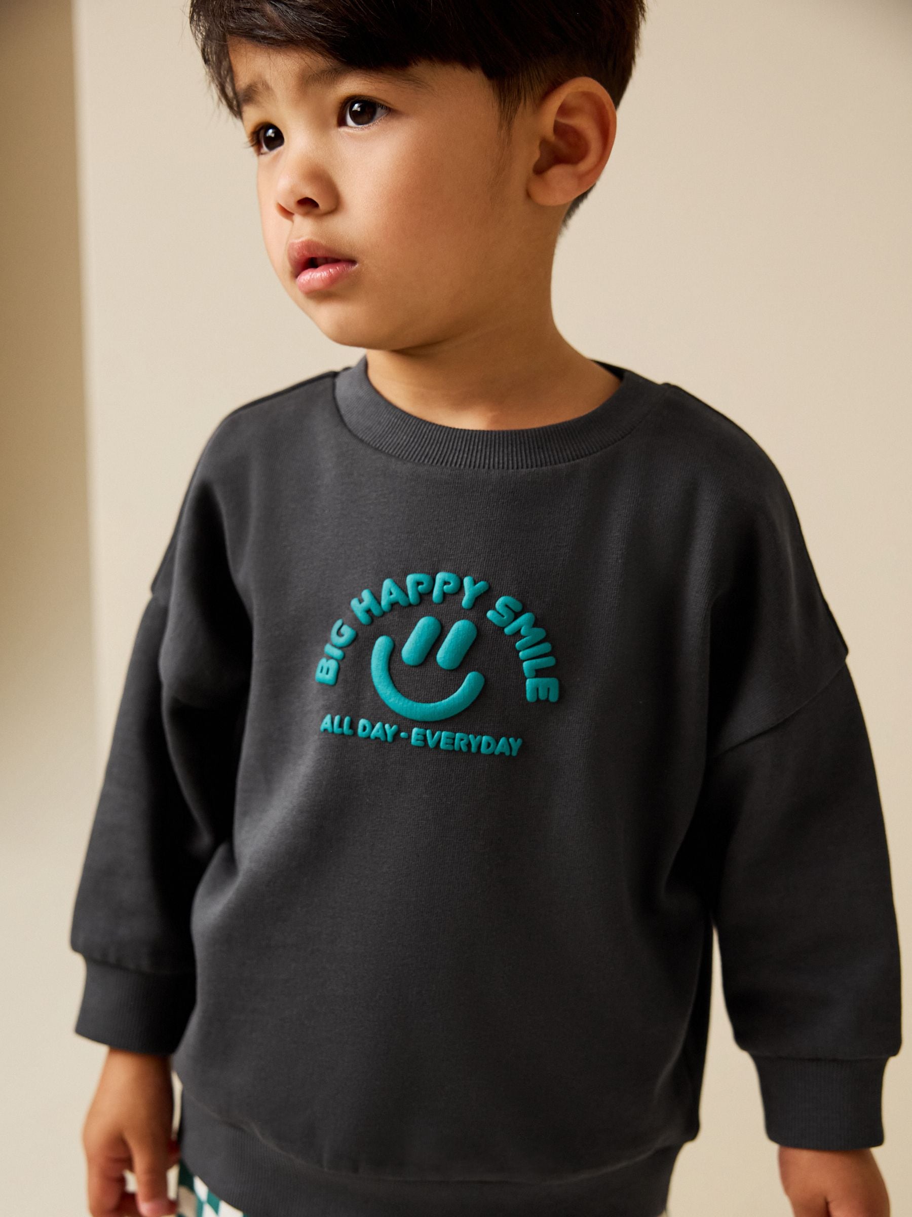 Dsiney Kidz - Dark Grey Printed Crew Neck Sweat Top (3mths-7yrs) image 1