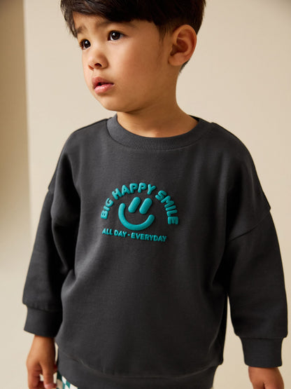 Dsiney Kidz - Dark Grey Printed Crew Neck Sweat Top (3mths-7yrs) image 1