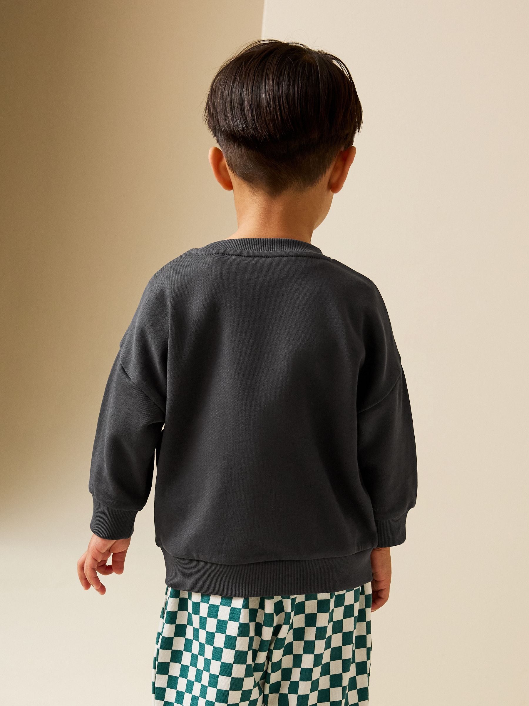 Dsiney Kidz - Dark Grey Printed Crew Neck Sweat Top (3mths-7yrs) image 3