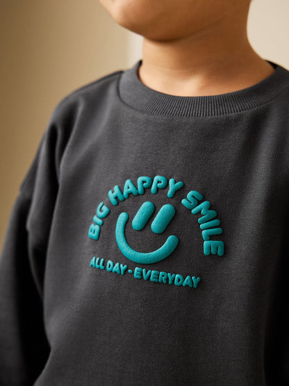 Dsiney Kidz - Dark Grey Printed Crew Neck Sweat Top (3mths-7yrs) image 4