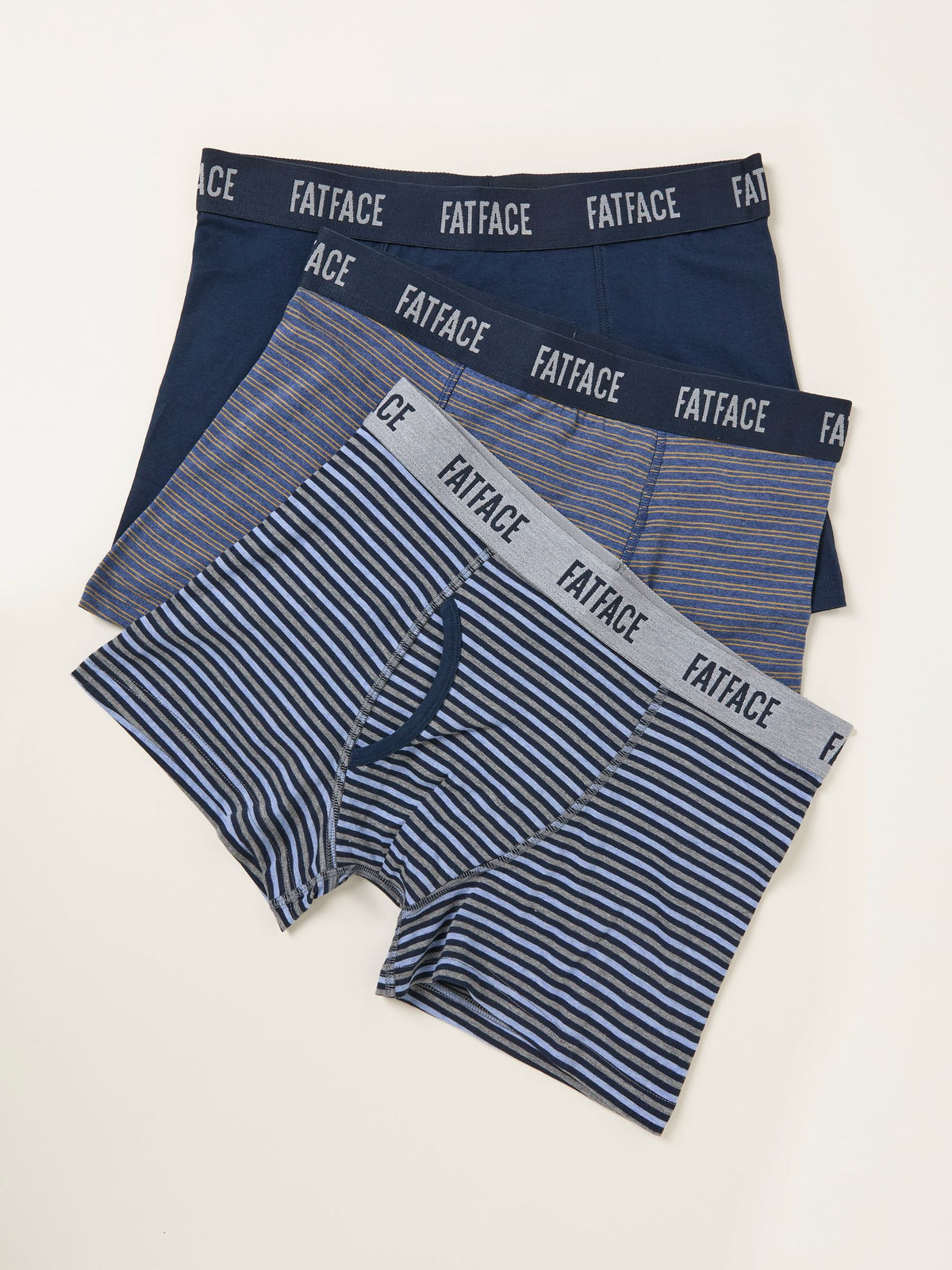 Dsiney Kidz - FatFace 3 Pack Navy Stripe Boxers image 1