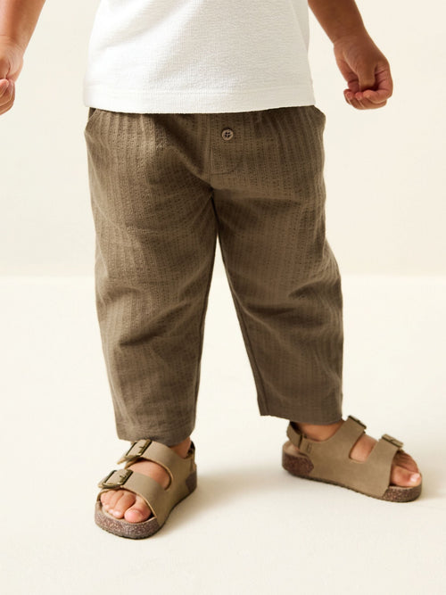 Tan Brown Textured Jersey Joggers (3mths-7yrs) image 1