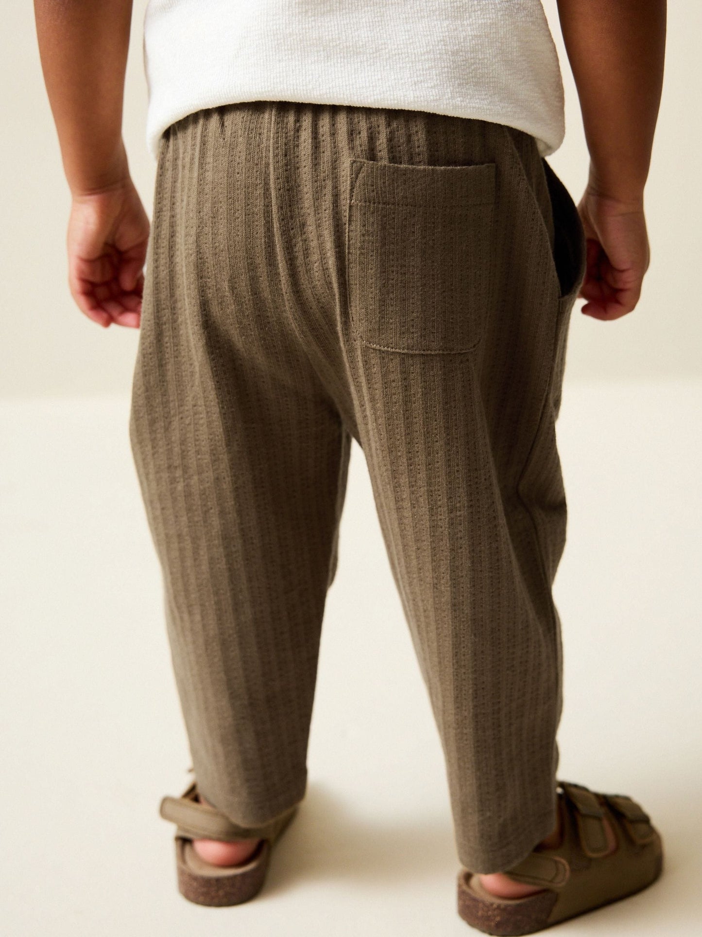 Tan Brown Textured Jersey Joggers (3mths-7yrs) image 3