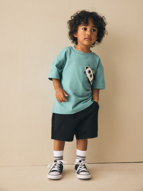 Black Jersey Shorts (3mths-7yrs) image 1